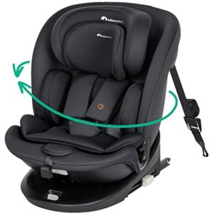 Bebeconfort RevolveFix 360 i-Size Girevole 360, Seggiolino Auto 0-36 Kg, 0-12 anni, ISOFIX con Top Tether, Seggiolino Reclinabile 6 Posizioni, 12 Posizioni Poggiatesta, Tessuti Traspiranti, Full Black