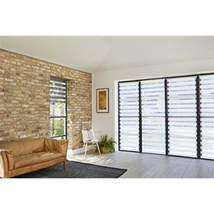 Amazon Basics Tenda avvolgibile a doppio strato, notte e giorno, motivo zebrato, 56 x 150 cm, bianco