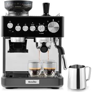 Breville Barista Sense Macchina per caffè espresso | Macchina da caffè con macinacaffè integrato e montalatte | Lancia vapore TempSense | Pompa italiana da 15 bar | Nero [VCF187X]