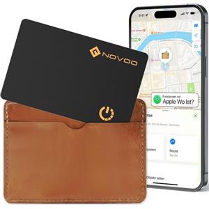 NOVOO Card Tracker per Portafogli Sottili IP68 impermeabile, funziona con Apple Find My (solo iOS), Localizzatore di oggetti Bluetooth per tag bagagli, telefono, passaporti