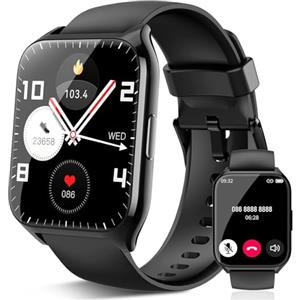 aycy Smartwatch Uomo Donna, 1.85" HD Orologio Smartwatch con Effettua/Risposta Chiamate, 112+Sportive Watch con Contapassi Sonno Cardiofrequenzimetro, IP68 Orologio Fitness Tracker,Nero Misterioso