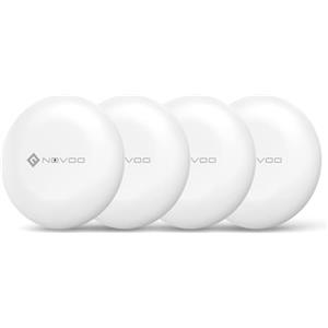 NOVOO Air Tag - Set di 4 chiavi intelligenti compatibili con Apple o Google, con localizzatori di oggetti Bluetooth per valigie portafogli/chiavi/sacchetti/bagagli, batteria sostituibile