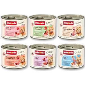 Animonda Carny Cibo per Gatti - Crocchette 350 g Umido Mix Pollame 6 x 200 g - Senza Cereali e Zucchero