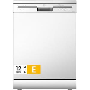 Midea MFD60S121W-IT Lavastoviglie Libera Installazione con 12 coperti, 6 Programmi, Partenza Ritardata, Funzione di Mezzo Carico, 60 cm - Bianco