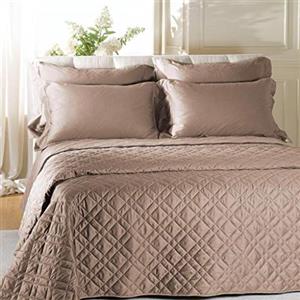 Caleffi - Copriletto-trapuntato Raso Tinta Unita Matrimoniale Sabbia