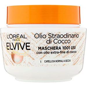 L'Oréal Paris Maschera Nutriente Elvive Olio Straordinario con Olio Fine di Cocco per Capelli Normali a Secchi - 300 ml