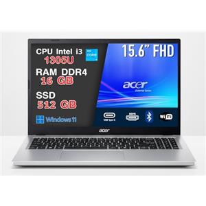 acer Aspire Go 15 Pc Portatile i3-1305U, 16GB RAM DDR4, 512GB SSD NVMe, Notebook, Computer Portatile Display 15,6 FHD, 2x USB-C, HDMI, Wi-Fi 6, BT 5.2, W11, Laptop Perfetto per Studio, Ufficio e Casa