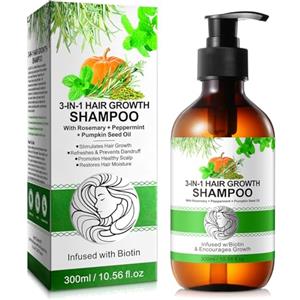 CUZZYDUNJYNN Shampoo al Rosmarino per la Crescita dei Capelli - Shampoo Anticaduta con Menta e Rosmarino, con Biotina per la Perdita di Capelli Femminile e Diradamento, 10 fl oz