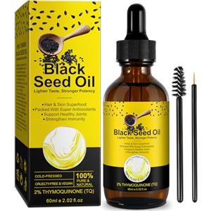 CUZZYDUNJYNN Black seed oil,olio di cumino nero,olio di semi neri,naturale al spremuto a freddo biologico,olio di semi neri liquido per la crescita dei capelli,pelle, viso,massaggio,60ml