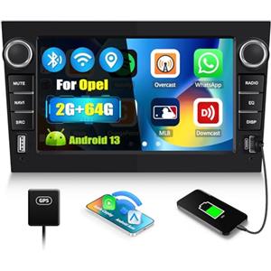 SIXWIN 2+64G Android 13 Autoradio per Opel Corsa d/Astra h/Zafira b/Meriva con CarPlay/Android/Mirror Link,7 Pollici Schermo 2 Din StereoNavigatore WiFi Bluetooth RDS/FM EQ 2USB Tipo C(Nero)