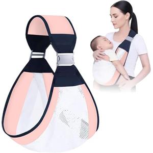 Bocguy Marsupio per neonati, marsupio laterale, design ergonomico per neonati da 0 a 3 anni (rosa)