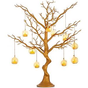 Nuptio Albero Pasqua Albero D'oro - 76cm Altezza Finti Alberi Natale Interni Ornamento Manzanita Albero Halloween Centrotavola Matrimonio All'aperto per Tavoli Soggiorno Decorazioni Feste Compleanno