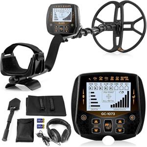 Hazlewolke 33CM Metal Detector professionale con bobina di ricerca impermeabile a doppia D di grandi dimensioni da 33CM, alta sensibilità, rivelatore d'oro con display LCD retroilluminato