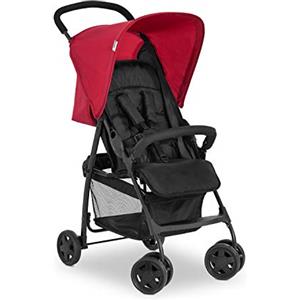 Hauck Passeggino Sport Leggero, 5.9 kg, Pieghevole Piccolo, Grande Cesto Portaoggetti, Posizione Nanna, Cappota Parasole, 18 kg Portata, Rosso