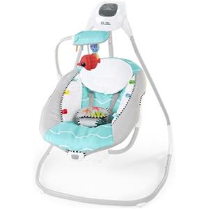 Baby Einstein, Sedile sdraietta-dondolo Happy Belly, con musica, vibrazioni, barra dei giocattoli rimovibile bradipo di peluche, 0-6 mesi, grigio - Parker