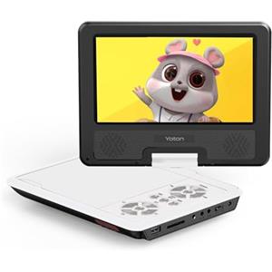Yoton Lettore DVD portatile da 9,5 pollici per bambini e auto, schermo HD girevole da 7,5 pollici con 4-6 ore di batteria integrata, supporto schermo di sincronizzazione alla TV, supporto SD