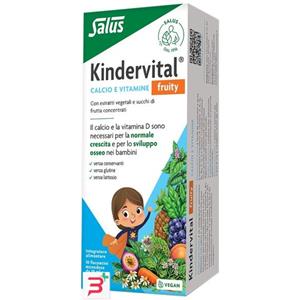 Salus Kindervital Fruity - Integratore con Calcio e 9 Vitamine per Bambini (10 Flaconcini da 10 ml)