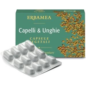 Erbamea Capelli & Unghie - Integratore Alimentare 24 Capsule Vegetali per Capelli Forti e Unghie Resistenti