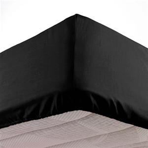 Douceur d'Intérieur Oscar Lenzuolo con Angoli, 90 x 190 cm, Microfibra, Tinta Unita, Nero