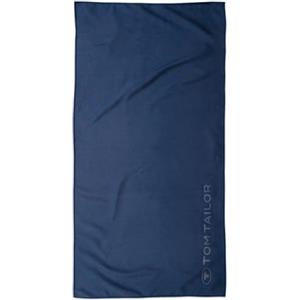 TOM TAILOR - Asciugamano fitness, 80% poliestere, 20% poliammide/microfibra, con cuciture sottili e logo in rilievo, 70 x 140 cm, colore blu (Dark Navy)