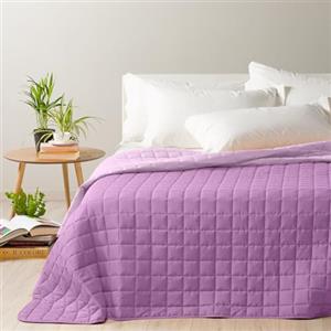 Caleffi - Copriletto Trapuntato Primaverile per letto Singolo - MODERN colore Orchidea Tinta Unita in Microfibra