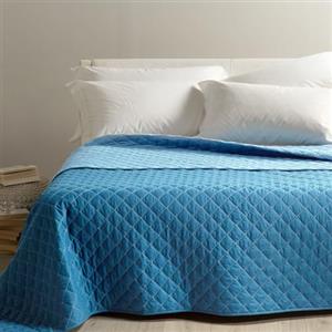 Caleffi - Copriletto Trapuntato Primaverile per letto Matrimoniale - MIX colore Giada Tinta Unita in Cotone