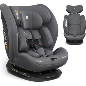 Kikka Boo KikkaBoo Seggiolino Auto 0-36 kg Reclinabile i-EXPLORE 2, Gruppo 0 1 2 3, Senza ISOFIX, Girevole Avanti e Indietro, Imbracatura a 5 Punti, 40-150 cm, Grigio
