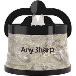 AnySharp Affilacoltelli, Sicurezza Mani Libere, Potente Suzione PowerGrip, Affila Sicuramente Tutti i Coltelli da Cucina, Ideale per Acciaio Temperato e Dentati, Il Migliore del Mondo, Pietra