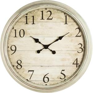 Baroni Home Orologio da Parete in PVC Silenzioso, Orologio a batteria, Batteria AA, Stile Vintage Tortora Antic Grande 76x76x6 cm