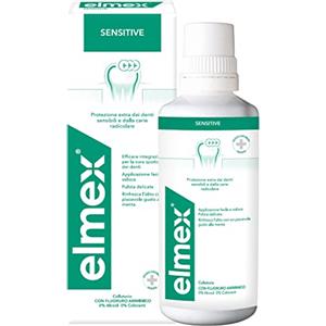 elmex Collutorio Sensitive 1 Flacone da 400 ml Protezione Extra dai Denti Sensibili e dalla Carie Radicolare, con Fluoruro Amminico