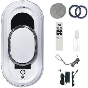 CEIEVER Robot Lavavetri Finestre,CEIEVER Robot Pulitore di Vetro con 3 Modalità Lavavetri Elettrico per Finestre con Telecomando e Ai Per Il Rilevamento Dei Bordi,per Vetri,Piastrelle e Superfici Lisce