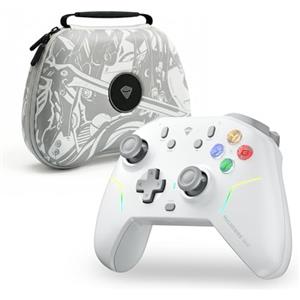 Machenike G6V2 Controller, 2 motori a bobina mobile HD, joystick TMR con coppia regolabile, 2 trigger TMR, pulsanti ABXY facilmente intercambiabili, 4 pulsanti programmabili, 1000 Hz, 1200 mAh, Bianco