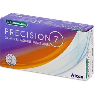 Alcon Precision7 Lenti a Contatto per Astigmatismo - 12 Lenti in Silicone-Idrogel con Filtro UV e Luce Blu