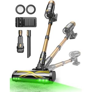 Ultenic Aspirapolvere Senza Fili, 50KPa/65 Min Scopa Elettrica Senza Fili, Aspirapolvere Potente con Tubo Telescopica, Autoportante, Tecnologia GreenEye, per Tappeti/Pavimenti/Peli di Animali