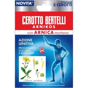 KELEMATA Cerotto Bertelli Arnikos con Arnica Montana - 5 Pezzi, Sollievo e Benessere per la Pelle
