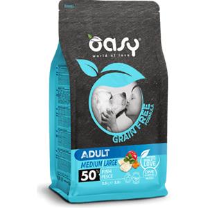 Oasy Grain Free per Cani Adult Medium/Large con Pesce da 12 Kg