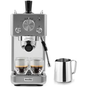 Breville Barista Slimline Macchina per espresso | IMontalatte integrato | Macchina da caffè compatta per cappuccini, latte macchiato e altro | Pompa da 15 bar | Argento [VCF185X]