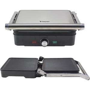 BEPER P101TOS503 Griglia Elettrica Multifunzione GRAND GRILL 3 in 1 - Bistecchiera, Piastra Panini e Griglia Barbecue - Piastre 28x25 cm, Apertura 180°, Termostato Regolabile - 2000W