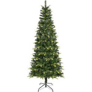 Uten Slim Albero di Natale Artificiale 225 cm, Realistica PE Albero Decorazione per Interni Domestici, 800 Rami in PVC e PE Aspetto Naturale, Ramo Cerniera, Base in Metallo, Riutilizzabile