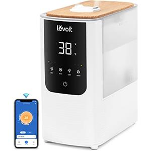 LEVOIT Umidificatore Ambiente Intelligente con Nebbia Calda e Fredda per 45 ore e 40 m², Modalità Auto, Luce Personalizzata, Silenzioso a 26 dB per Neonati e Piante, Timer, OasisMist