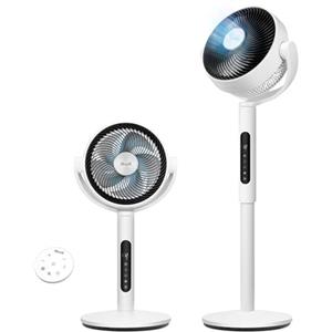 LEVOIT Ventilatore a Piantana 20dB, Ventilatore Silenzioso per Camera da Letto, Ventilatori da Tavolo 2 in 1 Fino a 30m, Oscillazione 90°+120° con Telecomando, 12 Velocità, 4 Modalità, Timer 12 Ore