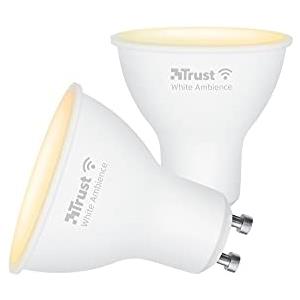 Trust WiFi GU10 Lampadina Smart, Lampadina LED Compatibile con Alexa e Google Nest, Lampadina Dimmerabile, Hub non Necessario, 2.4GHz Lampada WiFi, Faretto LED Bianca, Luce Fredda e Calda - 2 Pezzi