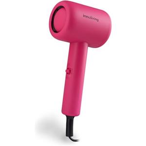 Innoliving Asciugacapelli Mini INN-612 Fucsia - 1200W, Compatto e Pieghevole, Doppia Velocità, Perfetto per Viaggi e Palestra