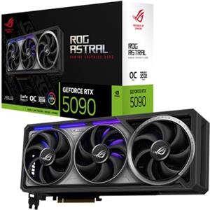 ASUS ROG Astral GeForce RTX 5090 OC Edition, Scheda Grafica NVIDIA 32 GB GDDR7, 512 bit, PCIe 5.0, HDMI 2.1, DisplayPort 2.1, 4 Ventole Assiali, GPU Tweak III, Nera, ROG-ASTRAL-RTX5090-O32G-GAMING
