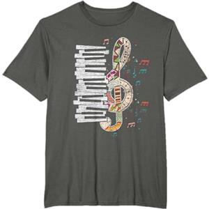 Shirt Musica Pianoforte Regalo Tastiera Musicale Chiave di Violino Pianoforte Maglietta