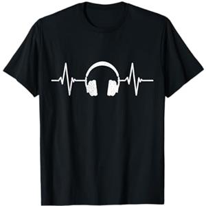Cuffie DJ musica elettronica Amante della Musica Cuffie DJ Heartbeat Maglietta