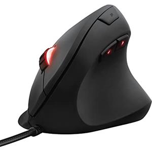 Trust Gaming GXTrust 144 Rexx Mouse Verticale Ergonomico, 250-10000 DPI, RGB Mouse con Filo, 6 Pulsanti Programmabli, Software Avanzato, Mouse Gaming USB per PC, Laptop, Windows - Nero