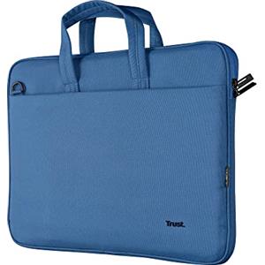 Trust Bologna Slim Eco Borsa per Laptop fino a 16", Borsa per Laptop Sostenibile in Plastica Riciclata, con Tracolla, Custodia per Viaggio, Lavoro, Ufficio, Scuola - Blu