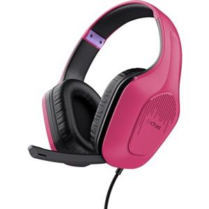 Trust Gaming GXTrust 418P Rayne Cuffie Gaming Leggere per PC Xbox PS4 PS5 Switch Mobile, Driver da 50 mm, Jack Audio 3.5 mm, Cavo 2m, Cuffie con Microfono Over-Ear, Rosa