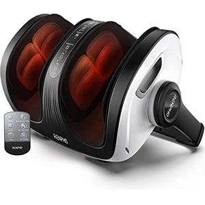RENPHO Massaggiatore per piedi, Massaggiatore per gambe con telecomando, Camera per i piedi larga 19.5 cm, Impugnatura regolabile a 270°, Impastare, Rotolare, Compressione, Riscaldamento, Timer